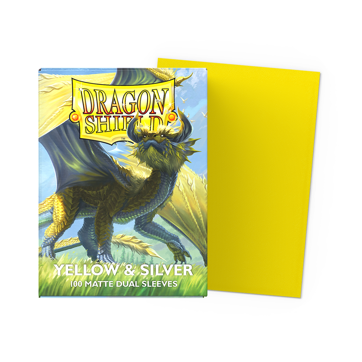 Dragon Shield Dual Matte Sleeves Yellow Silver