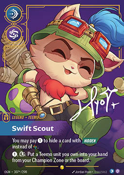 Riftbound - OGN307 Teemo, Swift Scout v.3 signed - diff. Best. nach §25a