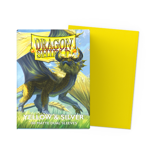 Dragon Shield Dual Matte Sleeves Yellow Silver