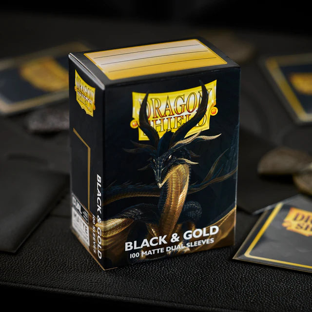 Dragon Shield - Dual Matte Sleeves Black & Gold