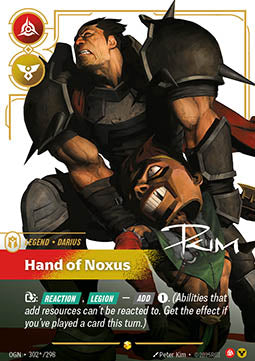 Riftbound - OGN302 Darius, Hand of Noxus v.3 signed - diff. Best. nach §25a