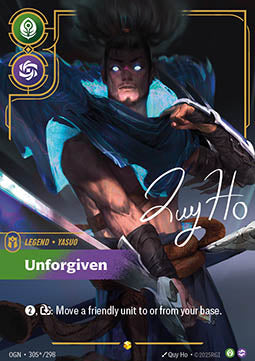 Riftbound - OGN305 Yasuo, Unforgiven v.3 signed - diff. Best. nach §25a